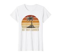 Hot Wife Summer Y2K Estética Novia Era Retro Sunset Art Camiseta gráfica económica, Mujer, Blanco, L