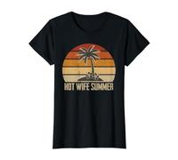 Hot Wife Summer Y2K Estética Novia Era Retro Sunset Art Camiseta gráfica económica, Mujer, Negro, XS
