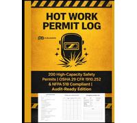 HOT WORK PERMIT LOG: 200 High-Capacity Safety Permits | OSHA 29 CFR 1910.252 & NFPA 51B Compliant | Audit-Ready Edition