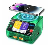HOTA D6 Pro Cargador Baterías LiPo, Cargador balanceador Doble Canal 15A AC200W DC650W con Panel de Carga Inalámbrica,para Baterías 1-6S LiPo LiHV NiMH PB RC Coche Barco FPV Drone-Verde Transparente