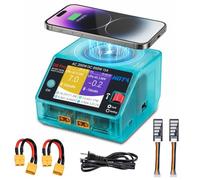 HOTA D6 Pro Cargador Baterías LiPo, Cargador balanceador Doble Canal 15A AC200W DC650W con Panel de Carga Inalámbrica,para Baterías 1-6S LiPo LiHV NiMH PB RC Coche Barco FPV Drone