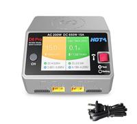 HOTA D6 Pro Lipo Cargador de batería de doble canal cargador inteligente AC200W DC650W 15A para LiHv Nicd NiMH Lipo RC Cargador de batería con teléfono de equilibrio carga inalámbrica RC Car RC Boat