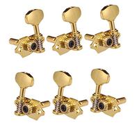 Hotaden 6pcs Guitarra Clavijas de afinación sintonizadores de Bloqueo de la máquina para la Guitarra acústica eléctrica Accesorios Oro