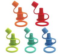 Hotainoys Boquilla Superior de Silicona sin derrames, 5 Tapones de Silicona sin BPA con Gancho, Tapa de Agua de Repuesto para niños pequeños, bebés y Adultos