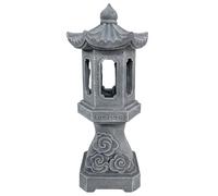 Hotainoys Estatua de jardín de Pagoda, Linterna de Pagoda Japonesa Solar de Resina, Paisaje Decorativo de jardín Zen para Patio, césped, Estatua Style2