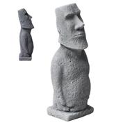 Hotainoys Estatua Moai, Estatua De Cabeza De Isla De Pascua con Textura De Piedra Arenisca Decoración De Pascua Mística Antigua para Interiores Y Exteriores, Decoración L