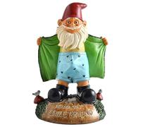 Hotainoys Estatuas de gnomos Atractivos, gnomos de jardín Divertidos de Resina de 5, 9 Pulgadas, a Todo Color Saluda a mi amiguita, traviesos Reutilizables, para los Amantes de los, Patio de cés