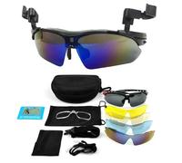 Hotainoys Gafas de sol con clip para sombrero, gorra con clip/gafas de sol polarizadas para exteriores con diseño abatible y protección Uv400, de deportivas livianas, montura negra en el sombrero