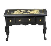 Hotainoys Muebles de casa de muñecas a Escala 1 12, Mesa de casa de muñecas Victoriana Vintage con 3 cajones, Mesa en Miniatura de 3, 7 x 1, 5 x 2, 7, Muebles de de para decoración de escenas de ha