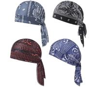 Hotainoys Pañuelo refrescante para la Cabeza, 4 pañuelos de Cachemira para Hombres y Mujeres, Forro elástico para Casco para Ciclismo, Correr o Uso Diario, Envoltura refrescante