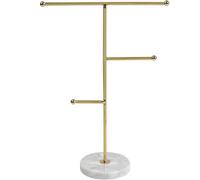 Hotainoys Soporte para joyería, Soporte para Collar con Base de mármol, Barra en T, Organizador de joyería de Metal Chapado en Estante para Colgar, Pendiente, Pulsera, Anillos, Accesorios, para colla