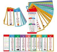Hotainoys Tarjetas Flash de fonética, aprenda a Leer Tarjetas Flash de fonética con 60 de Doble Cara: Alfabeto, Palabras visuales, Colores, números, Animales para Aprender