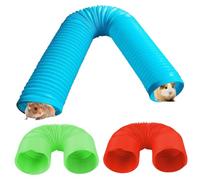 Hotainoys Túnel para Mascotas, 3 Tubos Extensibles para hámster de 7, 5 a 29, 5 Pulgadas, Divertido túnel de plástico para Hurones para Chinchillas, Hurones, cobayas, jerbos, de hámster