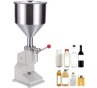 HOTAPEPU Máquina de llenado de líquido, Relleno de Pasta Manual para Botellas de Vino 5-50ml, Base de Acero Inoxidable para Brillo Labial, Crema cosmética, champú - Uso Multifuncional~/