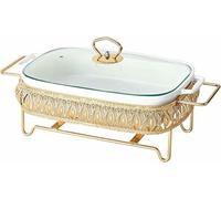 HOTAPEPU Plat à réchaud en céramique pour Buffet, Plateau Chauffant pour buffets, Chauffe-Plats pour fêtes, pour Mariages, fêtes, banquets, événements de Restauration~/