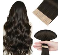 Hotbanana Extensiones de cabello con cinta adhesiva, 40 unidades, 100 g, color marrón oscuro, cabello humano