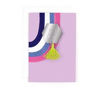 Hotchpotch - Tarjeta de felicitación de 21 cumpleaños con espejo y insignia de 21 cumpleaños