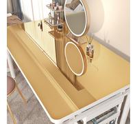 Hotdecor Adhesivo de espejo dorado de 15.7 x 315 pulgadas, película de espejo autoadhesiva, calcomanía reflectante para espejo