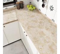 HotDecor Papel Pintado Autoadhesivo Marmol Beige Brillante Vinilo Encimera Cocina Papel Adhesivo Para Muebles Salon Impermeable Papel Pintado pared dormitorio Lavable 60cm x 300cm