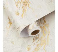 HotDecor Papel Pintado Autoadhesivo Pared Efecto Marmol Beige Oro Para Armarios Baño Vinilo Adhesivo Muebles Papel Pintado Adhesivo Para Muebles Dormitorio Salon Revestimiento Pared Rollo 60cm x 800cm