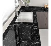 HotDecor Vinilo Marmol Negro Para Encimera De Cocina Papel Pintado Autoadhesivo Brillante Papel Adhesivo para Muebles Papel Tapiz Autoadhesivo Marmol Rollo Vinilo Autoadhesivo Para Cocina 40cm x 200cm