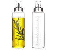 Hotder 2*17onzas/500 ml Pulverizador Botella de aceite, Rociador Botella Vidrio, de Aceite y Vinagre, Oil Spray con Tapones de Acero Inoxidable