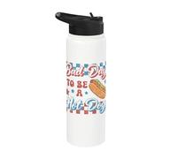 Hotdog Bad Day To Be A Hot Dog Vintage 4 de julio Hot Dog Stainless Steel Insulated Water Bottle