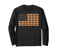 Hotdog Bandera Americana USA 4 de Julio BBQ Patriotic Hot Dog Manga Larga