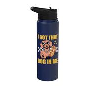 Hotdog Dachshund Tengo ese perro dentro de mí Wiener Hot Dog Stainless Steel Insulated Water Bottle