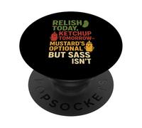 Hotdog Humor BBQ Quote Friends July Picnic Tee Familia PopSockets PopGrip Adhesivo