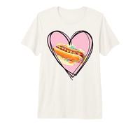 Hotdog Is My Valentine I Love Hot-Dog - Divertido diseño de Comida rápida Camiseta Premium