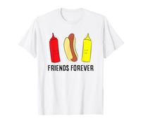Hotdog Ketchup Mostaza Amigos para siempre Hot Dog Camiseta