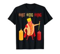 Hotdog King BBQ Hot Dog Lover Team Hotdogs Hombres Mujeres Divertido Camiseta gráfica económica, Hombre, Negro, S