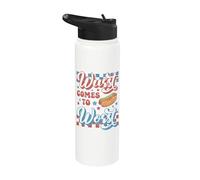 Hotdog Wurst llega a lo peor divertido perrito caliente del 4 de julio Stainless Steel Insulated Water Bottle