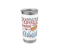 Hotdog Wurst llega a lo peor divertido perrito caliente del 4 de julio Vaso térmico de acero inoxidable de doble pared