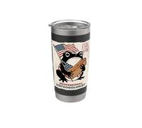 Hotdogologist Grumpy Frog Hot Dog 4 de julio japonés Vaso térmico de acero inoxidable de doble pared