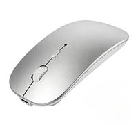 HOTDREAM Ratón recargable con Bluetooth para iPad Air, iPad Pro, portátil, tableta, iPhone, PC, (no para Mac, MacBook), color plateado