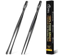 Hotec Pinzas de cocina de acero inoxidable, pinzas de cocina profesionales para cocinar, asar y hornear, pinzas extralargas, juego de 2 a 12 pulgadas, NZ-B02H