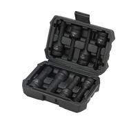 Hoteche Juego de 8 llaves de impacto DR de 1/2 pulgadas con hexágono interior - Material CR-MO con superficie de fosfato negro, incluye H5-H19 - Carcasa robusta de moldeo por soplado - Tuercas para