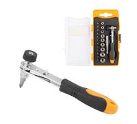 Hoteche Juego de carraca de 23 piezas con mango de chapa de hierro, material CR-V, 12 puntas de 6,35 x 25 mm, PH, PZ, SL, T, varilla de extensión magnética de 1/4", 9 llaves de 1/4", 5-13 mm