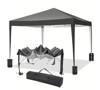 Hoteel Carpa Plegable 3x3m, Diseño Pop-Up, Impermeable y Resistente al Viento para Jardín o Fiestas, 4 Sacos de Arena, Altura Ajustable