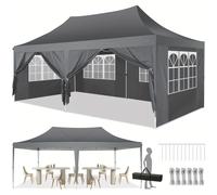 Hoteel Carpa Toldo Plegable 10x20 3.0 con 6 Paredes , Construcción , Impermeable y a Prueba de Viento, Pabellón Carpa para Fiestas Comerciales al