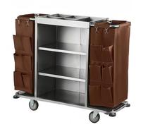 Hotel Cleaning Cart Large Tool Basket Carro Camarera Limpieza Hotel Profesional Carro de Limpieza Comercial Tradicional de Servicio a Habitaciones y Limpieza.
