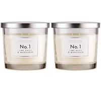 Hotel Collection Aldi NO 1, 2 velas, base de limas y mandarina en tarro de cristal con tapa, 300 g (paquete de 2)