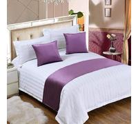 Hotel Corredor De Cama Cubrecamas Modernas De Terciopelo Decoración Para Ropa De Cama De Color Liso Toalla De Cabecera De Color Liso Resistente A La Decoloración-Purple||50X180cm for 1.2m Bed
