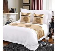 Hotel Corredor De Cama Decoración De Ropa De Cama Moderna Satén Protector Colchas Lavables Fácil Cuidado Toalla Para El Pie De Cama Dormitorio Que No Se Decolora-Yellow2||50X240cm for 1.8m Bed