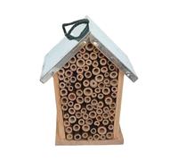 Hotel de madera | Refugio de hotel de madera | Casa resistente a la intemperie | Caja decorativo para mariquitas, abejas, crisopas, madera + construcción de hierro, ideal para jardín, balcón o