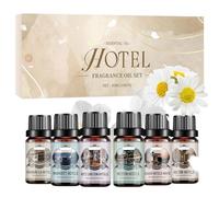 Hotel Diffuser Oil Set, 6 Pieces 10ml Candle Fragrance Oils, Long-Lasting Aromatherapy for Car, Hotel Room, Bedroom, Diffuser & Soap Making