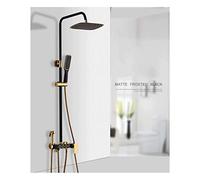 Hotel doméstico European All-Copper Black Gold Botón Cuatro velocidades, Rack Shower Juego de Ducha Multi-Function Faucet (Color: B)