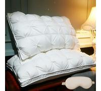 Hotel Quality Plush Twist Bed Pillow, Luxury Soft Feather Down Pillow for Sleeping, Queen Size Bed Pillows with Breathable Cover for Side,Back Sleepers
